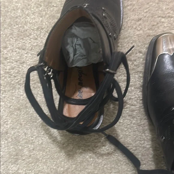 Free People Rory Studded Black and Silver Ankle Boots - Picture 6 of 8